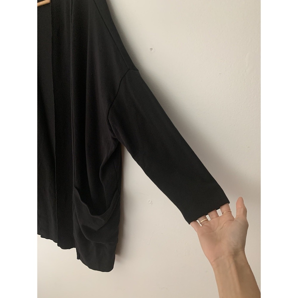 Pact 100% Organic Cotton Airplane Wrap Cardigan Black XL/XXL Travel Packable - Picture 7 of 12